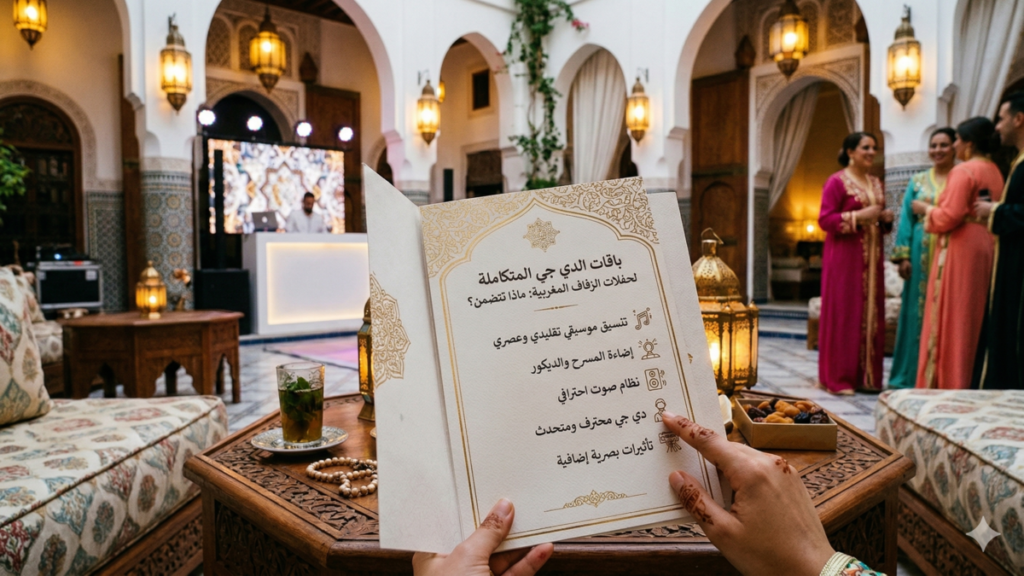 أنواع باقات الدي جي المتوفرة لحفلات الزفاف في المغرب وماذا يجب أن تتوقع من كل باقة لحدثك الخاص.
