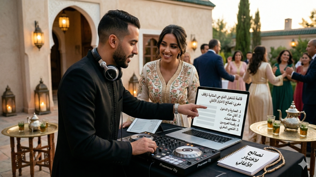 تعلم كيفية إنشاء قائمة تشغيل موسيقية رائعة لحفل زفافك المغربي تجمع بين التقاليد والحداثة لإرضاء جميع الأذواق.
